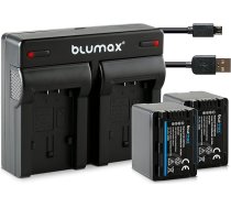 Blumax 2 x akumulators 4040 mAh Nomaiņa Panasonic VW VBT380 E + Mini duālais USB lādētājs (nav piemērots VXF11 VX11 V808) Saderīgs ar HC VXF999 VX878 VX989 V160 V180 V270 V380 V380 V777 W570 W580wx97