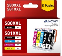 PGI-580 CLI-581 XXL MOOHO saderīgs Canon 580 581 multipakete Canon TR8550 printeru kasetnēm Canon Pixma TS6350 TR8550 TS705A TS9550 TS8350 TS8250 TS6150 TS8150 TS705 (5 iepakojumi)