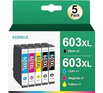 KEENKLE 603XL printeru kasetnes, kas ir saderīgas ar Epson 603 tintes kasetnēm, kas paredzētas Expression Home XP-3100 XP-3105 XP-2100 XP-2105 XP-4100 XP-4155 Workforce WF-2830 WF-2810 WF-2810 WF-2835 (5 iepakojumi)