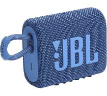 JBL GO 3 Eco - neliela Bluetooth kaste no pārstrādāta materiāla zilā krāsā - ūdensizturīgs, pārnēsājams skaļrunis ceļošanai - līdz 5 stundām atskaņošanas laika ar vienu akumulatora uzlādi