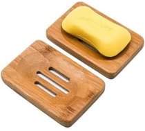 Buzazz 2 PACK Dabīgais koka bambusa ziepju trauku turētājs Ziepju turētājs vannas istabas dušas ziepju trauku konteineram Rokdarbi ziepēm, sūkļiem un citiem izstrādājumiem