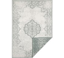 NORTHRUGS Cebu paklājs iekštelpām un ārpus telpām 160 x 230 cm - divpusējs paklājs, izturīgs pret laikapstākļiem Oriental Vintage dizaina paklājs balkonam, terasei, dārzam, ziemas dārzam, viesistabai Ūdensizturīgs zaļgani krēmkrāsas krā