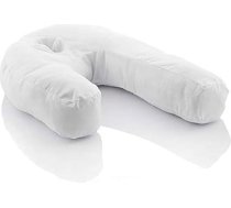 InnovaGoods - Ergonomisks U-veida sānu spilvens, ideāli piemērots grūtniecības laikā, veicina klusu elpošanu, mazina krākšanu, kokvilna un poliesters, balts, 39 x 57 x 14 cm