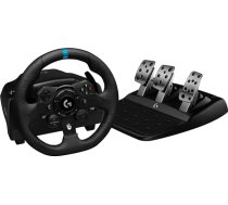 923 Gaming TRUE FORCE sacīkšu stūres rats ar pedāļiem, spēka atgriezeniskā saite līdz 1000 Hz, ātri reaģējošs pedālis, dubulta sajūga sistēma, ādas stūres rats, Xbox X | S, Xbox One / PC - melns