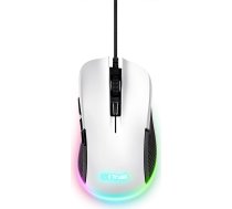 Trust Gaming GXT 922W Ybar Gaming Maus, 68% Recycelten Materialien, RGB LED-Beleuchtung, 6 Programmierbare Tasten, 200-7200 DPI, USB Kabel 2,1 m, PC Maus mit Software für Computer/Laptop - Weiß