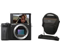 Sony Alpha 6600 APS-C bezspoguļa kamera (ātra 0,02s automātiskā fokusēšana, optiskā 5 asu attēla stabilizācija korpusā) + LCS-AMB soma