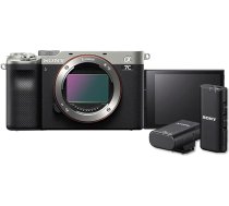 Sony Alpha 7C bezspoguļa pilna formāta digitālais fotoaparāts, tikai korpuss, ar Sony ECM-W2BT Bluetooth mikrofonu