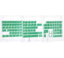 Corsair PBT Double-Shot PRO Keycap Mod Kit (dubultā šāviena PBT taustiņu vāciņi, standarta apakšējās rindas saderība, teksturēta virsma, 1,5 mm biezas sienas ar apgaismotu fontu, iekļauti O-Ring amortizatori), piparmētru zaļš