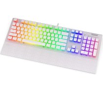 ENDORFY Omnis Pudding Onyx White Blue, Mehāniskā spēļu tastatūra, QWERTY, Kailh Blue RGB, Pudding Onyx White Double Shot PBT EY5A034