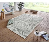 NORTHRUGS Biri paklājs iekštelpām un ārpus telpām 160 x 230 cm - divpusējs paklājs, izturīgs pret laikapstākļiem Boho stila Vintage dizaina paklājs balkonam, terasei, dārzam, ziemas dārzam, viesistabai Ūdensizturīgs zaļgani krēmkrāsas kr