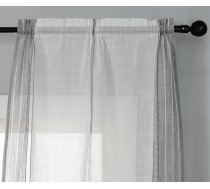 GIRASOLE HOME® 1 pāris auduma lina maisījums svītru filtra aizkari viesistabai guļamistabai iekštelpās 2 paneļi ar kabatu (pelēks, 60x235cm)