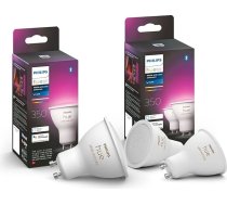 Philips Hue White & Colour Ambiance GU10 LED spuldzīte, 3 spuldzes, ar iespēju regulēt apgaismojumu, līdz 16 miljoniem krāsu, kontrolējama ar lietotni, saderīga ar Amazon Alexa (Echo, Echo Dot)