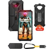 Ulefone Android 13 Mobilie telefoni Triecienizturīgs 12GB+64GB Armor X13 6,52" 50MP + 24MP nakts redzamības 6320mAh Triecienizturīgs ūdensizturīgs 4G Dual Nano SIM/NFC tālrunis Ūdensizturīgs melns