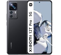 Xiaomi 12T Pro 5G viedtālrunis+Kopfhörer, 8+256GB, 6.67" 120Hz CrystalRes AMOLED-Display, Snapdragon 8+ Gen 1, 200MP Ultimate kamera, 120W HyperCharge, 5000mAh, melns (DE versija + 2 gadu garantija)