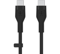 Boostcharge usb-c uz usb-c 2.0 silikona kabelis 1m, melns