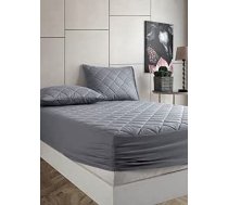 Kokvilnas matrača aizsargs Hipoalerģiskas elastīgās lentes Elpojošs un ērts elastīgs matrača pārvalks (pelēks, 160 x 190/200+ (35-40))