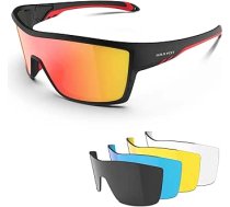 HAAYOT polarizētās riteņbraukšanas brilles vīriešiem sievietēm sporta saulesbrilles ar 5 lēcām TR90 rāmis MTB brilles kalnu velosipēda brilles skriešanas makšķerēšanai pārgājienos