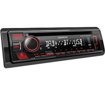 Kenwood KDC-BT450DAB CD automašīnas radio ar DAB+ un Bluetooth brīvroku komplektu (augstas veiktspējas uztvērējs, skaņas procesors, USB, AUX, Spotify vadība, 4 x 50 vati, sarkanās pogas apgaismojums)