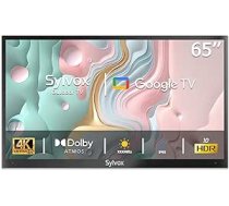 SYLVOX 65 collu āra televizors Smart Google TV 4K HDR 1000nits LED HDR10 Google Assistant Chromecast, Dolby Atmos, IP55 ūdensizturīgs, 60Hz, WiFi, DVB-C/S2/T2, YouTube, Netflix, Deck Pro 2.0 ANEB0CQLD8G4PT