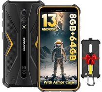 Ulefone Armor X12 Pro āra mobilais tālrunis Android 13 8GB + 64GB/256GB SD, astoņkodolu viedtālrunis bez līguma, 4860mAh 13MP + 8MP 5,45 collu HD+ IP68/69K ūdensizturīgs triecienizturīgs 4G divu SIM kartes sejas ID