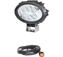 Hella 1GA 996 761-111 darba lampiņa - ovāla 100 kompakta - LED - 12V/24V - 1850lm - kronšteina stiprinājums - plats apgaismojums + kabeļu komplekts, darba gaismas, melns