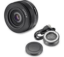 Samyang AF 35 mm F2.8 FE + objektīva stacija Sony E-Mount pilna formāta un APS-C I Pancake platleņķa objektīvam ar ātrā automātiskā fokusa I fiksēto fokusa attālumu priekš Sony E Mount Alpha A7C, A7 III, A6100 utt.