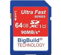 BigBuild Technology 64GB Ultra Schnelle 90MB/s Speicherkarte for Canon EOS 2000D, 4000D Kamera, Klasse 10 SDXC ANEB07G3LCYB5T