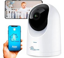 EXTRALINK Smart Life HomeEye iekštelpu novērošanas kamera, IP kamera, PTZ bezvadu kamera, 4MP, 360° skats, mazuļa kliedzienu noteikšana, bērnu kamera, iekštelpu kustības sensors, brīdinājumi, izmantojot lietotnes