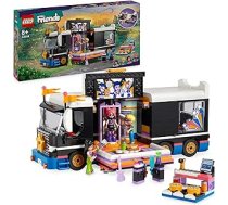 LEGO Friends Popzvaigznes tūrisma autobuss, mūzikas komplekts ar kravas automašīnas rotaļlietu un 4 figūriņām, veicina sociālo un emocionālo attīstību, dzimšanas dienas dāvana meitenēm un zēniem no 8 gadiem 42619