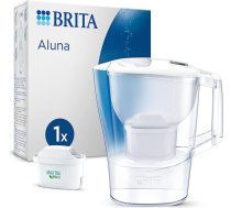 BRITA Aluna ūdens filtra krūze balta (2,4 l), ieskaitot 1 x Maxtra Pro All-in-1 kārtridžu - filtrs kaļķakmens, hlora, metālu, piemēram, svina un vara, un garšu traucējošu vielu samazināšanai ūdenī.