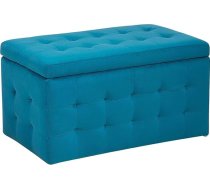 Beliani Taburete ar uzglabāšanas vāku Velvet Navy Blue Gulta Sols Kumode Pouf Modern Michigan