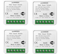 proAMEDEN Smart Wifi Switch Apple HomeKit 16A, [4/viens] Mini Smart Wifi Switch, modulis, CozyLife App darbojas ar Siri balss vadību, saderīgs ar Alexa, Google Home.