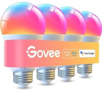 Govee viedā spuldze E27, 1000LM RGBWW LED lampas ar aplikāciju, Wi-Fi un Bluetooth viedās spuldzes, 75 W, 54 scenāriji, 16 miljoni DIY krāsu, darbojas ar Alexa un Google Assistant, 4 gab. komplektā