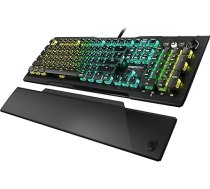 Roccat Vulcan Pro - optiskā RGB spēļu tastatūra, AIMO LED Single Key Lighting, Titan Switch optiskais taktils, alumīnija virsma, multimediju taustiņi, plaukstu balsts, melns