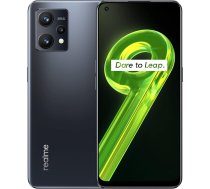 realme 9, viedtālrunis 6 -128 GB, 90 Hz Super AMOLED displejs, Snapdragon 680 procesors, spēcīga 5000 mAh baterija, plāns 7,99 mm profils, Ripple hologrāfiskais dizains, Meteor Black, viens izmērs