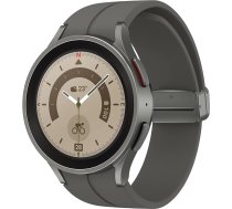 Samsung Galaxy Watch5 Pro viedpulkstenis, veselības funkcijas, fitnesa sekotājs, ilgi kalpojošs akumulators, LTE, 45 mm, pelēks titāna tonis + 36 mēnešu garantija [Amazon Exclusive]