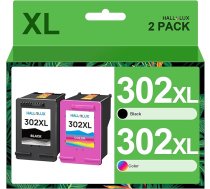 HALLOLUX 302XL printera kasetne, kas ir saderīga ar 302 XL 302XL printera kasetnēm priekš HP 302XL 302 XL printera kasetnes priekš HP Officejet 3831 3830 5230 5220 DeskJet 3630 2130 3636 Envy 4520 (melna, krāsaina)