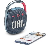 JBL Clip 4 Bluetooth skaļrunis zilā/rozā krāsā, ūdensizturīgs, pārnēsājams mūzikas skaļrunis ar praktisku karabīni, līdz 10 stundām bezvadu mūzikas straumēšanas