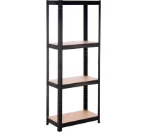 7H SEVEN HOUSE Modulārais plauktu bloks Metāla tērauda MDF Mitrumizturīgs plauktu bloks mājas noliktavai Virtuves birojs 4 regulējami plaukti Max 240kg 60L x 30W x 148H cm Black