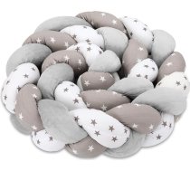 Totsy Baby Cuddly Cushion Bērnu spilvens Dekoratīvais spilvens 200 cm Pūkains dekoratīvais spilvens Bērnu istabas spilvens Dekoratīvais spilvens Pīts kokvilnas Minky Pelēks Balts Zvaigznes