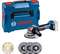 Bosch Professional 18 V sistēmas profesionālā 18 V akumulatora leņķa slīpmašīna GWX 18V-7 (disku diametrs 125 mm, ar X-LOCK stiprinājumu, ietilpst 5 gab. griešanas un slīpēšanas disku komplekts, L-veida iepakojumā) - Amazon ekskluzīvs kompl