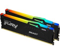 Kingston Fury Beast Black RGB XMP 64GB (2x32GB) 6000MT/s DDR5 CL40 DIMM galddatora spēļu atmiņas komplekts ar 2 - KF560C40BBAK2-64