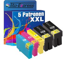 Tito-Express PlatinumSerie 5 XXL kasetnes, kas saderīgas ar Epson T3471 T3472 T3473 T3474 34XL | Epson Workforce Pro WF-3700 WF-3720 DW Series WF-3725 DWF WF-3720DW WF-3720DWF WF-3720DWF WF-3725DWF