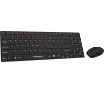 Tastatūras + peles komplekts ek122k (usb 2.0; (us); krāsa melna; lāzera)