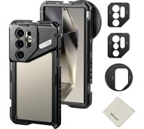 NEEWER S24 Ultra Phone Cage Phone Cage Phone Cage 67 mm filtra adapteris 17 mm objektīva aizmugurējā plate T montāžas adapteris T tīrīšanas drāniņa Viedtālruņa video statīva stabilizators Saderīgs ar Samsung Moment T objektīviem PA042