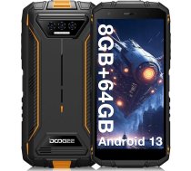 DOOGEE S41T Android 13 āra mobilais tālrunis bez līguma (2024), 6300 mAh, 8GB RAM + 64GB/1TB paplašināma ROM, ūdensizturīgs āra viedtālrunis, 5,5 collu HD+ IP68/P69K, 13MP kamera, 4G Dual SIM karte