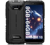 DOOGEE S41T Android 13 āra mobilais tālrunis bez līguma (2024), 6300 mAh, 8GB RAM + 64GB/1TB paplašināma ROM, ūdensizturīgs āra viedtālrunis 5,5 collu HD+ IP68/P69K, 13MP trīs kameras, 4G Dual SIM