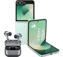 Samsung Galaxy Z Flip6 AI viedtālrunis, bez SIM bloķēšanas, bez līguma, 512 GB atmiņa, Mint + Buds3 Pro bezvadu Bluetooth austiņas, aktīvā trokšņu slāpēšana (ANC)