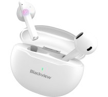 Bluetooth austiņas ausīs, Blackview AirBuds 6 bezvadu Bluetooth 5.3 sporta bezvadu austiņas/trokšņu slāpēšana/HiFi stereo skaņa/skārienu sensori/4 mikrofoni/IPX7 ūdensizturība/24 H atskaņošanas laiks/baltas krāsas