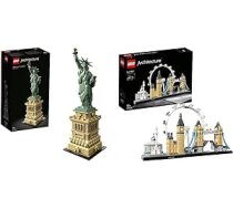LEGO 21042 arhitektūras Brīvības statuja, ēkas modelis, Ņujorkas suvenīrs, dāvanas ideja bērniem un pieaugušajiem un arhitektūra 21034 — Londonas panorāmas kolekcijas komplekts ANEB09XJBZYKTT